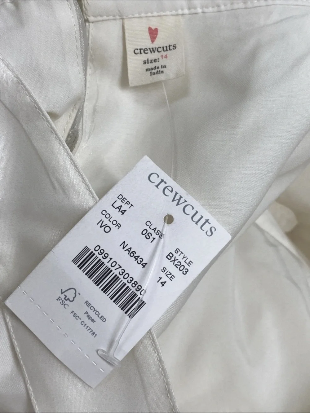 J.Crew Crewcuts Floral Applique Organza Dress Ivory Girls Size 14 NWT Flower